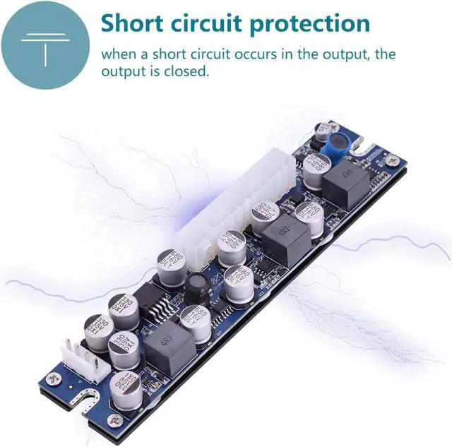 Alt view image 3 of 7 - 100% Silent LD 200W 19V DC Input Pin Power Module DC at Supply DC 24pin ATX to 12V AUX for Mini ITX Motherboards, with Overvoltage Protection and Short Circuit Protection