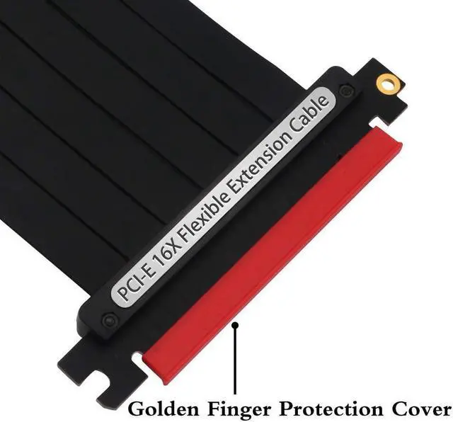 Alt view image 6 of 7 - PCIe Riser Cable, 3.0 x16 PCI Express Riser Extender, Flexible High Speed 90 Degree GUP Riser Cable with 3.3v/12v Power LED for Graphics Card Vertical Mount (20cm 90 Degree)