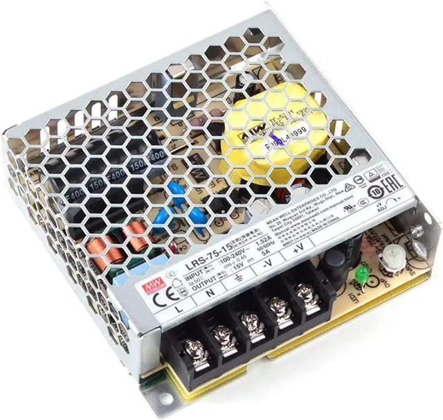 Alt view image 2 of 7 - MW Mean Well Enclosed Type LRS-75W-12/15/24/36/48/5V Non-PFC LRS Series 75W Single Output Switching Power Supply (LRS-75-15)