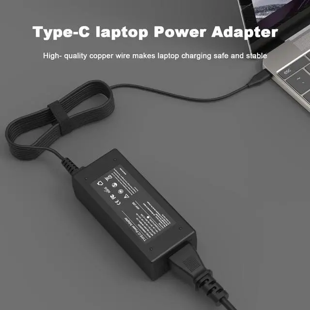 Alt view image 5 of 7 - 45W USB C Laptop Charger-for Lenovo Chromebook 100e 300e 500e C330 ThinkPad T480 T490 T495 L380 L390 L490 E490 E495 E580 E590 X280 X390 Type C Ideapad Yoga 720 C940 Replacement Power Supply Cord