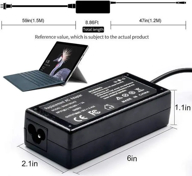 Alt view image 3 of 7 - 65W Adapter Charger for Acer Aspire 5 A515-54 A515-44 A515-46 A515-54G A515-55 A115-31 SF314-52 SF314-51 SP513-52N SP111-33 SP111-32N R5-571TG N18W1 N19C1 N20C4 N20C5 N20C6 Power Charging Cord