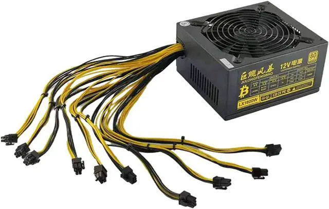 Alt view image 3 of 7 - HaoJieHan BTC Mining Power Supply 2000W ATX PSU Modular Ether Mining PC Power Supply,6/8 Graphics Card 180-264V Power Supply Mining Machine Support
