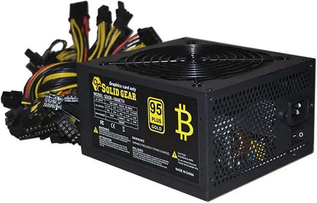Main image of HaoJieHan 1800W Mining Power Supply,6/8 GPU ETH BTC Rig Ethereum ATX Mining Rig System PSU,180-240V PC Modular Miner Power Supply