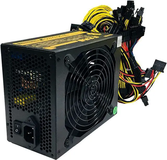 Alt view image 3 of 7 - HaoJieHan 2000W Ulltra-Quiet BTC ATX Mining Power Supply,140mm Cooling Fan,Modullar Mining Switching Power Supply PSU for 8 GPU ETH Rig Ethereum Miner,180V-264V