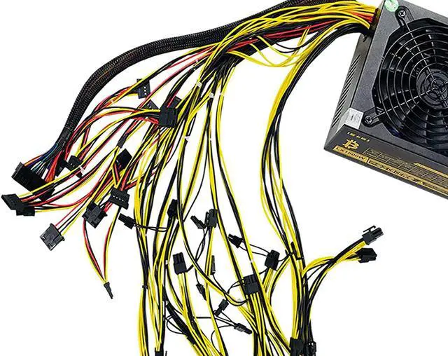 Alt view image 4 of 7 - HaoJieHan 2000W Ulltra-Quiet BTC ATX Mining Power Supply,140mm Cooling Fan,Modullar Mining Switching Power Supply PSU for 8 GPU ETH Rig Ethereum Miner,180V-264V