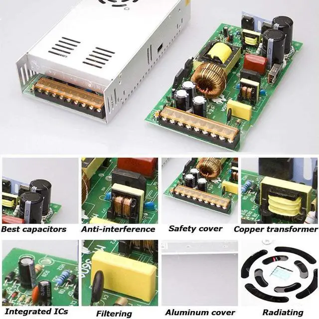 Alt view image 5 of 7 - Pomelotree 12V 30A DC Universal Regulated Switching Power Supply 360W for Computer Project, 3D Printer, CCTV, Radio, LED Lights