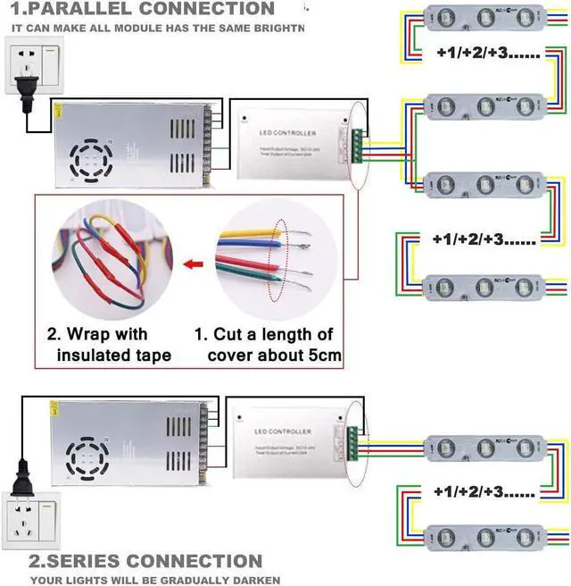 Alt view image 6 of 7 - LED Module Light Window Lights Storefront Lights 200pcs Business Decorative Strip Light 5050 RGB SMD LED with 12V 30A DC Universal Regulated Switching Power Supply Pomelotree