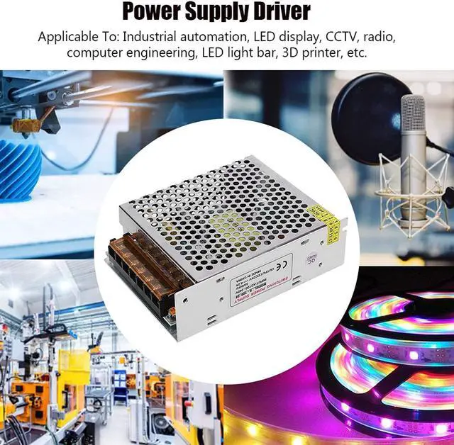 Alt view image 3 of 7 - Switch Power Supply Driver, Protection Function Switching Power Supply Transformer Driver DC24V Stable for Radio Computer Engineering for LED Display CCTV(S-100-24 (24V/4.2A/100W) AC100-240V)