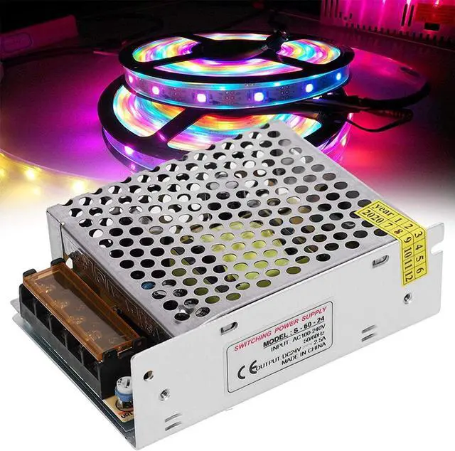 Alt view image 7 of 7 - LED Strip Light Driver, Stable Protection Function Aluminum Alloy Switch Power Supply Driver for LED Display CCTV for Radio Computer Engineering(S-60-24 (24V/2.5A/60W) AC100-240V)