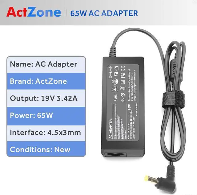 Alt view image 2 of 7 - 65W Laptop Charger for Toshiba Satellite C55 C655 C75D C50 A505 A665 L55 L755 L745 L510 C855 C855D Laptop, 19V AC Adapter for JBL Boombox Bluetooth Speaker JBL Xtreme Xtreme 2 Power Cord