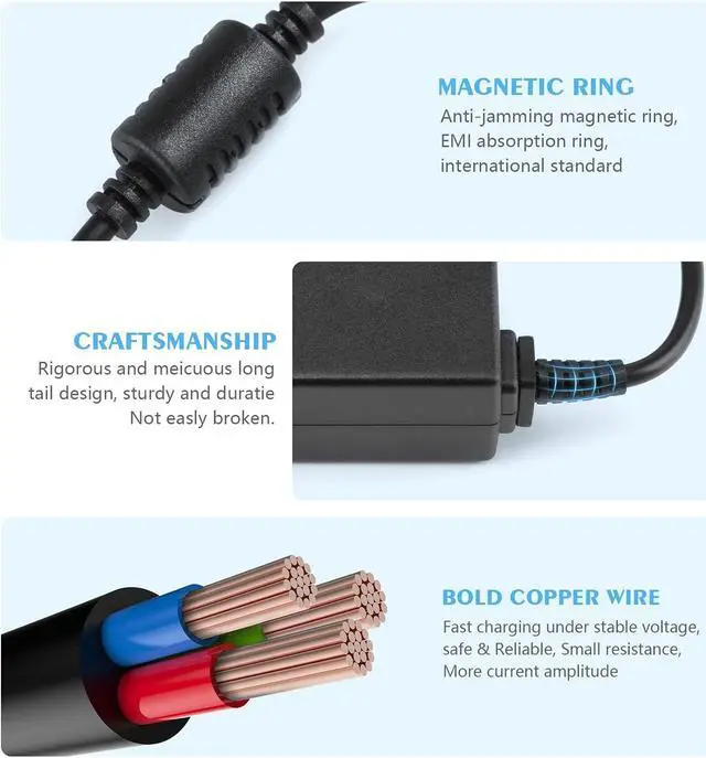 Alt view image 5 of 7 - 45W AC Adapter Laptop Charger for Dell Inspiron 15 3000 5000 7000 Series 3147 3148 3152 3451 3452 3458 3459 5458 5368 5378 5379 5559 5759 7352 7353 7347 7348 7368 7378 Power Supply Cord