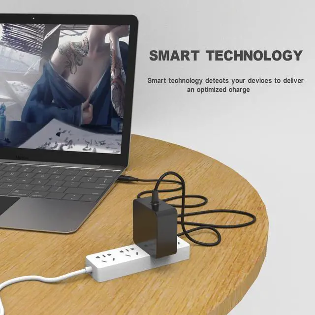 Alt view image 7 of 7 - 45w USB Type C AC Charger Fit for Asus Chromebook CX22NA C302CA C302C C302 C423 C423N C423NA 14 C425TA C425T C425 Laptop Power Supply Adapter Cord