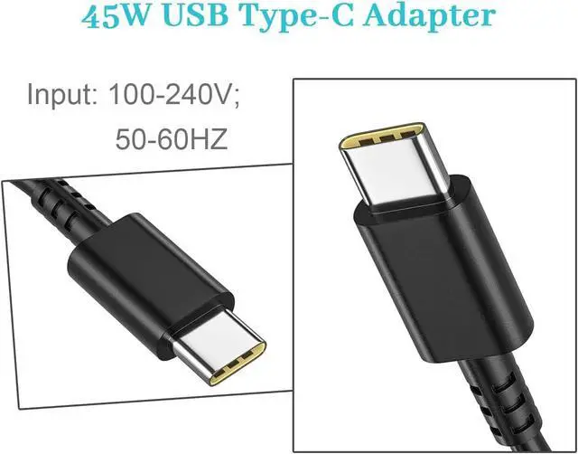 Alt view image 2 of 7 - 45w Laptop USB-C Charger For Samsung Chromebook Charger Type C PA-1300-87 XE520QAB XE350XBA Asus Chromebook Charger Samsung Chromebook 4 Charger Samsung Chromebook Plus Charger(Charger Also For Phone)