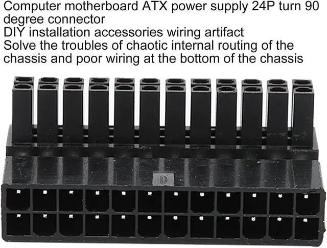 Alt view image 4 of 7 - ATX 24Pin Female to 24pin Male 90 Degree Power Adapter Mainboard Motherboard for Desktops PC Supply Changing The Mounting Direction of Cable(PW-007)