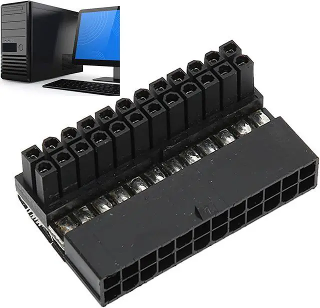 Alt view image 2 of 7 - ATX 24Pin Female to 24pin Male 90 Degree Power Adapter Mainboard Motherboard for Desktops PC Supply Changing The Mounting Direction of Cable(PW-007)