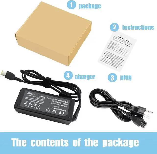 Alt view image 5 of 7 - Feppery Laptop Charger 65W 45W?Ac Adapter Power Supply?20V 3.25A for Lenovo Thinkpad E440 E450 E550 E560 T430 T440 T440S T440P T450 T460 T460S T540P T560 Ideapad Yoga 2 11, 11s, 13, 2 Pro