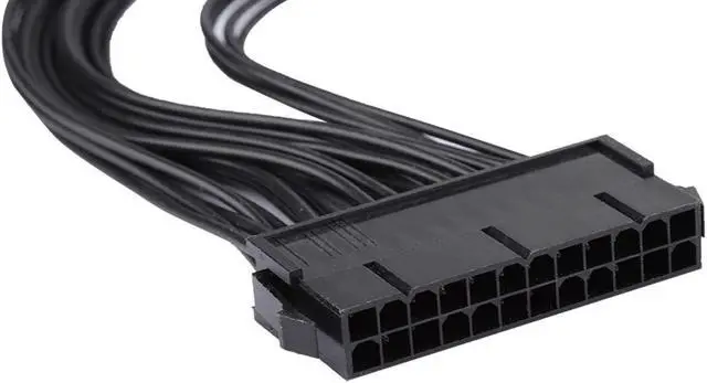Alt view image 2 of 7 - Dual Power Supply Adapter Dual PSU Cable Thin Reliable Dual PSU Adapter 24pin Cable for Computer for Desktop