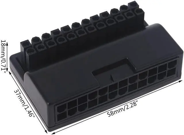 Alt view image 2 of 7 - Kingjinglo 24pin Graphics Card Steering Connector DIY Computer Accessories Wiring Computer Motherboard Power Supply 90 Degree 90 Degree Cable