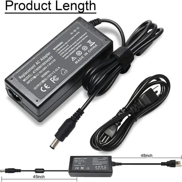 Alt view image 3 of 6 - ZAYAUPVL 19V 3.42A 65W Adapter Charger Compatible with Toshiba PA3714U-1ACA PA3822U-1ACA PA3917U-1ACA Satellite C55 C655 P875 L655 E45 C855D P845T C50 S50 S55 Power Supply Cord