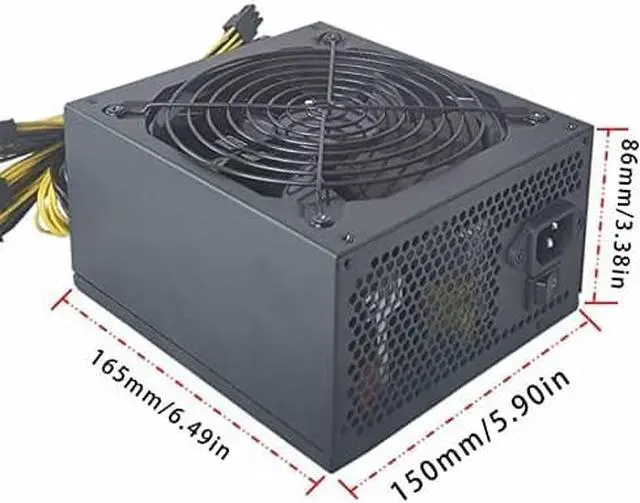 Alt view image 4 of 7 - Xinsany 1800W 4U Mining Power Supply Miner Graphics Card for Mining ATX PSU 10+6pin 180~240V Power Supply for Mining Host Plate