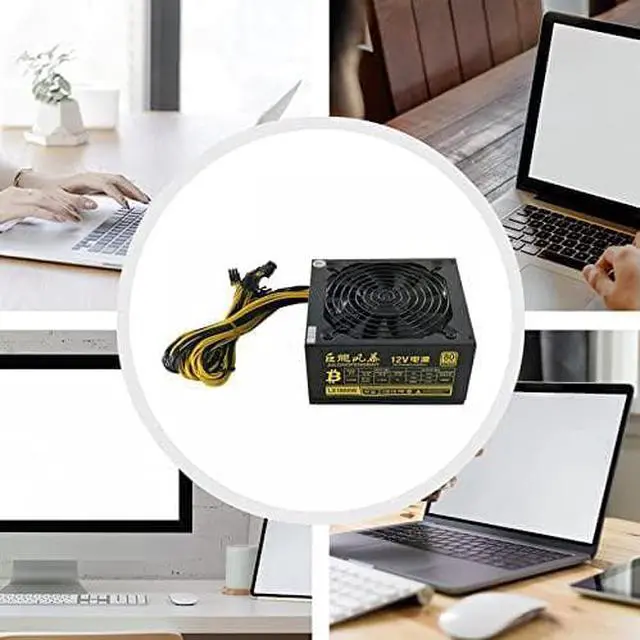 Alt view image 5 of 7 - Xinsany 1800W 4U Mining Power Supply Miner Graphics Card for Mining ATX PSU 10+6pin 180~240V Power Supply for Mining Host Plate