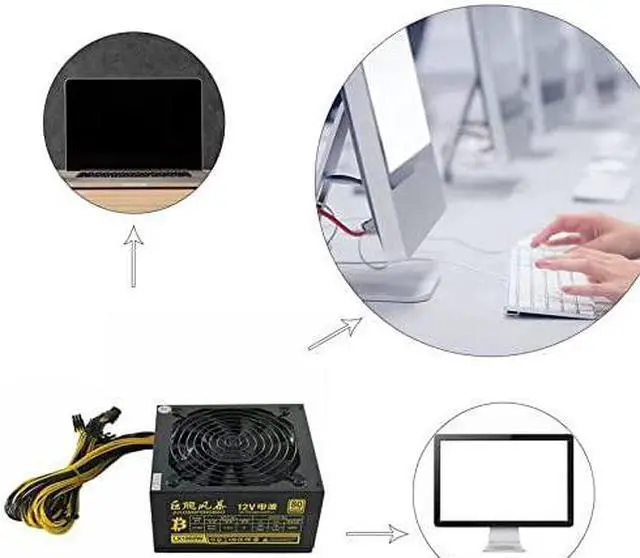 Alt view image 7 of 7 - Xinsany 1800W 4U Mining Power Supply Miner Graphics Card for Mining ATX PSU 10+6pin 180~240V Power Supply for Mining Host Plate