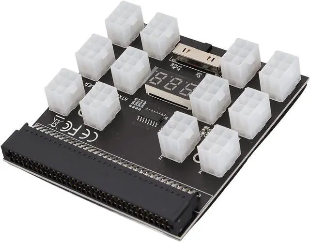 Main image of PSU Board, PCB Material Mining Graphics Card Power Supply Board 12 ATX 2x3 Pin Outputs Power Connector with LED Voltage Display, for DPS-800GB A, for DPS-1200FB A, etc.