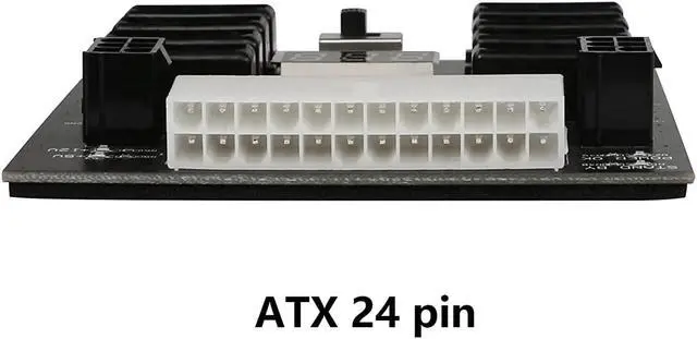 Alt view image 3 of 6 - CERRXIAN Multiple Power Supply Adapter ATX 24 pin to 8 x Molex 4Pin & 2 x 6Pin Power Board for Graphics Card