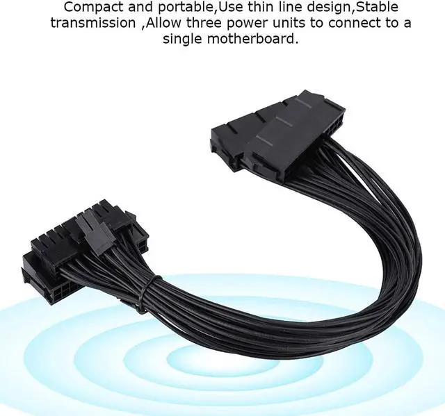 Alt view image 2 of 7 - Dual Power Supply Adapter, Convenient ADD3PSU Starter Dual PSU Adapter Portable Power Supply Motherboard Adapter Cable 24Pin Practical for Computer