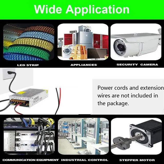 Alt view image 6 of 7 - 600W DC Power Supply, SUYOOULIN 12V 50A AC 110-264V Converter DC Adapter Universal Regulated Switching Power Supply 12V 600W LED Power Supply for LED Strip,CCTV, Radio, Computer Project (12V 50A 600W)