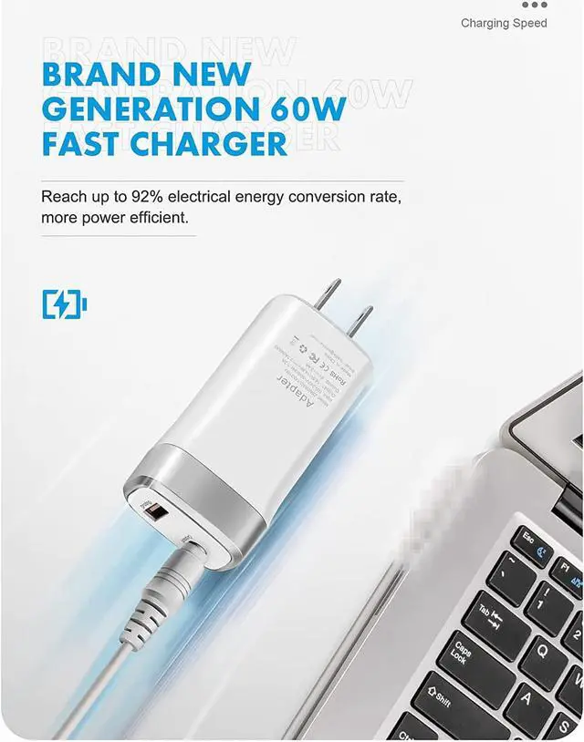 Alt view image 6 of 7 - 60W Mini Charger for MacBook Pro 13 inch with Retina Display Magnetic 2 Portable Power Adapter for MAC - After Late 2012 - One Extra USB Port Design