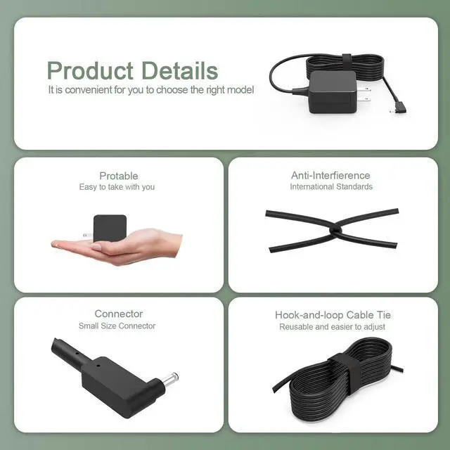 Alt view image 4 of 7 - 12V AC Adapter Charger Fit for Acer-Iconia Tab A500 A100 A200 W3 Aspire Switch V10 W3-810 SW5-017 SW5-012 N16C6 SW5-017P SW5-011 SW5-111 Laptop Power Supply Cord