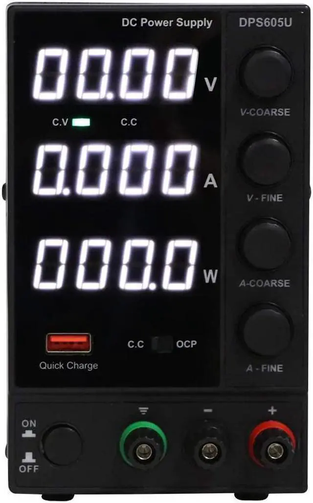 Main image of Adjustable DC Power Supply, 60V 5A Adjustable DC Power Supply With USB Quick Charging for Phone Computer Maintenance, Regulated Benchtop Power Supply(US 110V)
