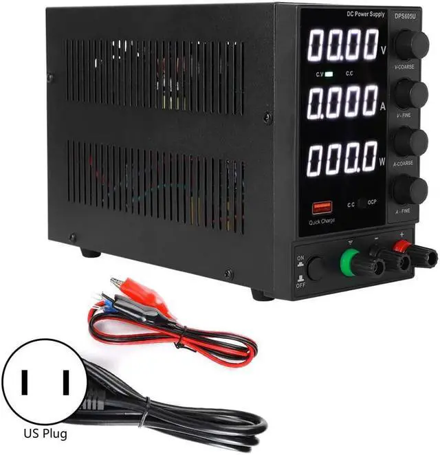Alt view image 2 of 7 - Adjustable DC Power Supply, 60V 5A Adjustable DC Power Supply With USB Quick Charging for Phone Computer Maintenance, Regulated Benchtop Power Supply(US 110V)