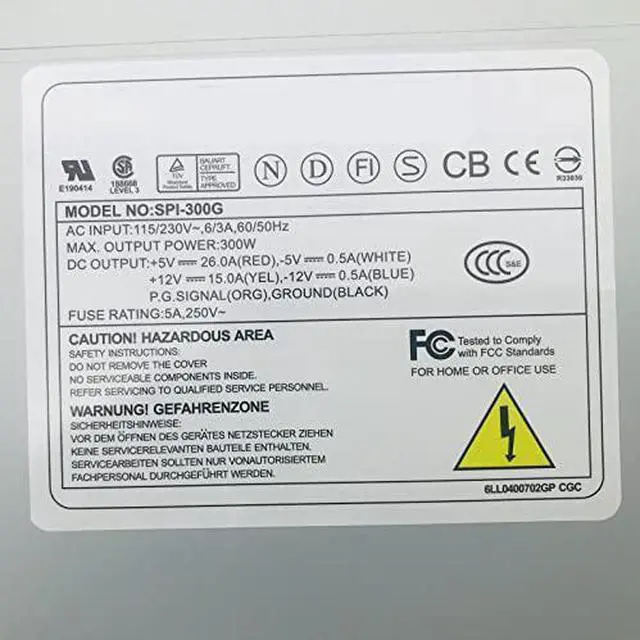 Alt view image 4 of 6 - PSU for FSP at P8P9 300W Power Supply SPI-300G SPI-250G SPI-200G PS-7271 SD-250AT