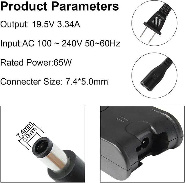 Alt view image 2 of 7 - Fancy Buying Laptop AC Adapter/Power Supply/Charger+US Power Cord for Dell Latitude 131L 505 D400 D410 D420 D430 D500 D505 D510 D520 D530 D531 D540 D600 D610 D620 D630 D631 D830N PP05L PP05S PP10L