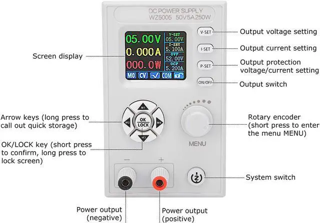 Alt view image 6 of 7 - DC Power Supply, Durable 0-250W 4?Digit Display Regulated Power Supply, Practical Small for Pc Upper Computer Electrical Equipment DC6?55V WZ5005