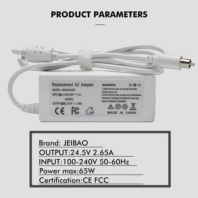 Alt view image 4 of 7 - 65W 2.65A 24.5V AC Power Adapter Charger for PowerBook G4 A1021,iBook G4, PowerBook G4 15.2-inch with Size 7.7mmX2.5mm