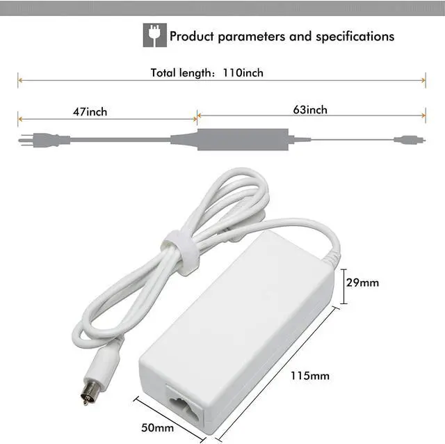 Alt view image 6 of 7 - 65W 2.65A 24.5V AC Power Adapter Charger for PowerBook G4 A1021,iBook G4, PowerBook G4 15.2-inch with Size 7.7mmX2.5mm