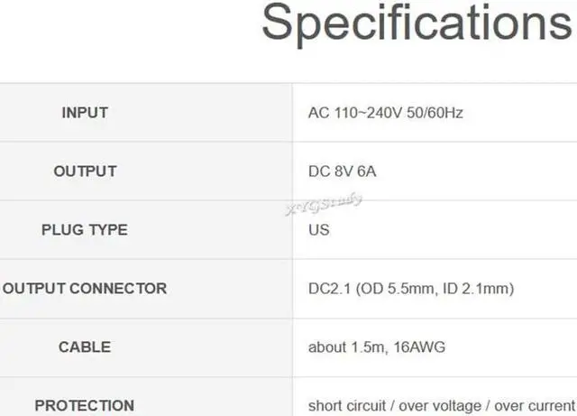 Alt view image 4 of 4 - Raspberry Pi Build HAT Power Supply, 48W, 8V 6A, DC2.1 @XYGStudy (Raspberry Pi Build HAT Power Supply)