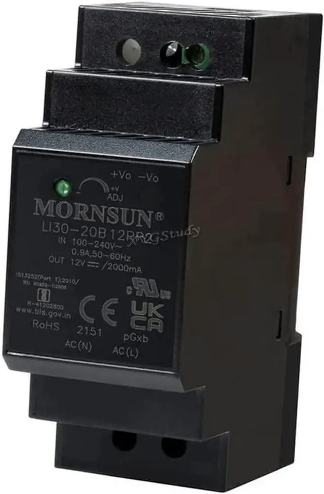 Alt view image 2 of 7 - 12V 2A Industrial DIN-Rail Power Supply, AC/DC Converter @XYGStudy (LI30-20B12PR2)