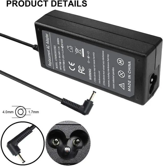 Alt view image 4 of 7 - ZAYUPVL Adapter Charger for Lenovo 20V 3.25A 65W with 4.0mm1.7mm Compatible with P/N: ADLX65CCGU2A ADLX65CDGA2A 80MH005TGE