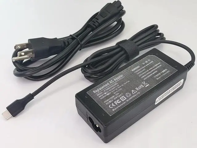 Main image of 65W 45W USB Type C Laptop Charger for Lenovo Chromebook?100e 300e 500e Thinkpad T480 E490 P52s Replacement AC Adapter HP X360 14-CA021NR DELL Latitude 7390 Laptop Power Supply for Asus C213S C213SA