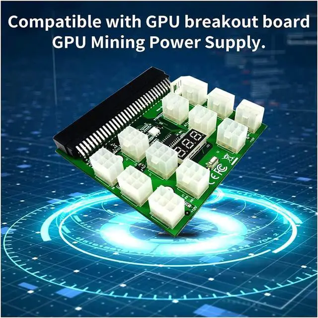 Alt view image 6 of 7 - SUTK 12V PCI-E 12/17x 6 Pins Power Adapter Server Power Supply Breakout Board for HP 1200W 750W PSU Server GPU BTC Mining (Color : 12 x 6 pin)