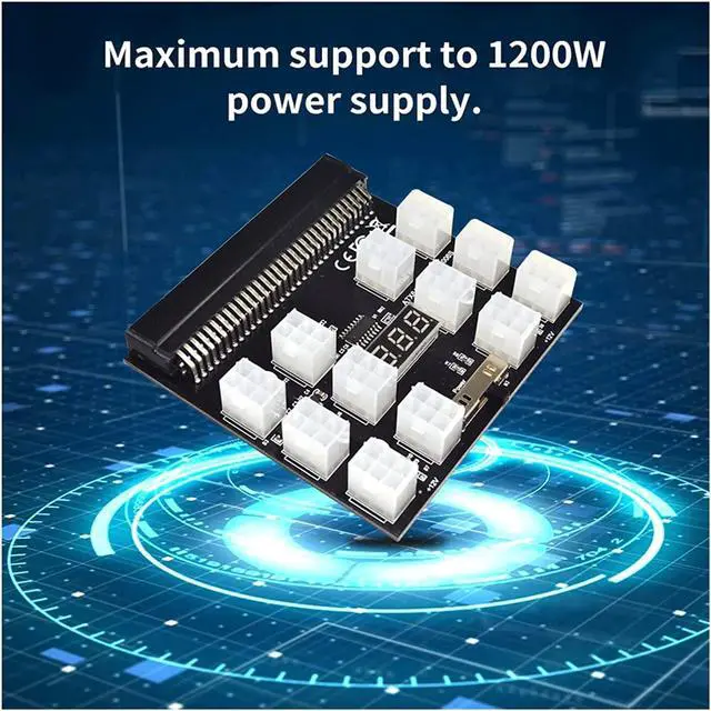 Alt view image 6 of 7 - SUTK 12V PCI-E 12/17x 6 Pins Power Adapter Server Power Supply Breakout Board for HP 1200W 750W PSU Server GPU BTC Mining (Color : 17 x 6 pin)