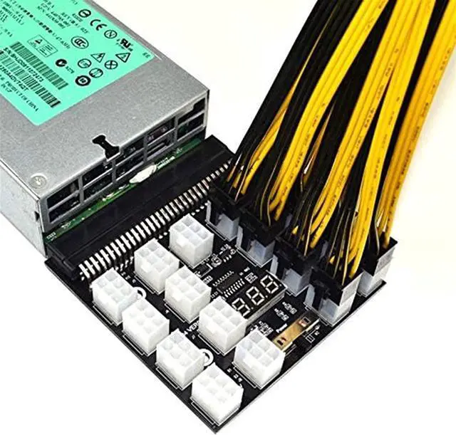 Alt view image 3 of 7 - SUTK 12V PCI-E 12/17x 6 Pins Power Adapter Server Power Supply Breakout Board for HP 1200W 750W PSU Server GPU BTC Mining (Color : 12 x 6 pin)