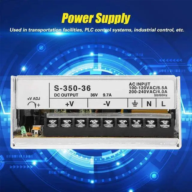 Alt view image 3 of 7 - Power Supply, S-350-36 Switching Power 36V 350W Security Monitoring Industrial AC Power Supply 9.7A Output Voltage: 36V