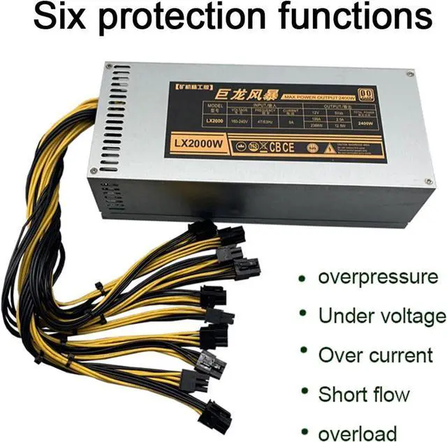Alt view image 5 of 7 - SUTK 1800/2000W PC Power Supply for Bitcoin Miner ATX 2000W PICO PSU Ethereum2000W ATX Power Supply Bitcoin 12V V2.31 ETH Coin Mining (Color : 1600W)