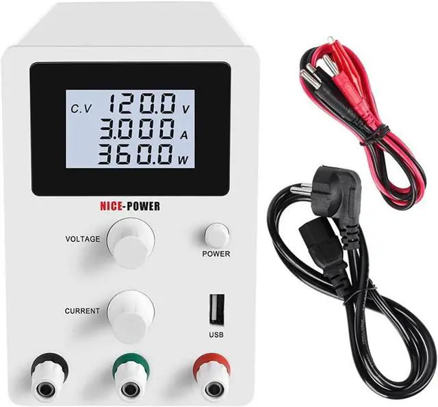 Adjustable Power Supply Mini Adjustable Digital DC Power Supply Laboratory Switching Power Supply 30V 5A 10A 0.01V 0.001A 110V 220V US/EU/AU Plug ( Co Adjustable DC Power Supply (0-30 V 0-5 A) with Output Enable