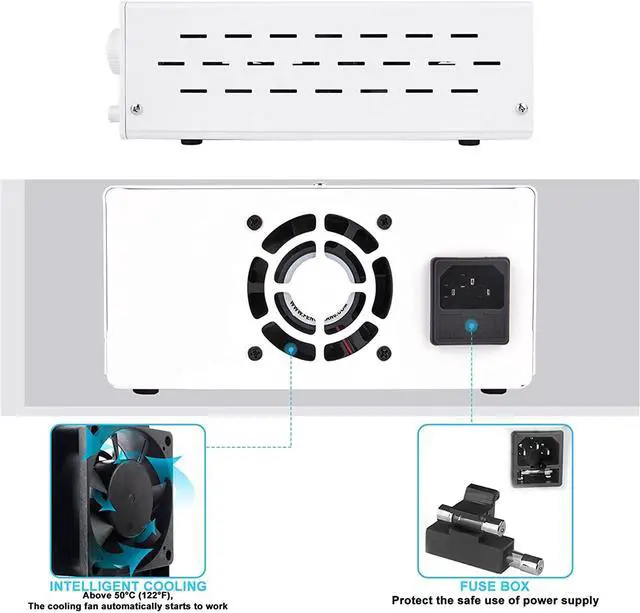 Alt view image 6 of 6 - YKQJS-YQ benchtop Power Supply 7 Modes 120-V 3A Adjustable Power Supply Bench Mini Digital Power Bench Source Switching DC Lab Power Supplies Input 220-V 50Hz DC Voltage Regulator (Color : 120V3A E)